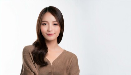 Obraz premium 若くて美しいアジア人の女性の美容ポートレート（Beauty portrait of a young and beautiful Asian woman） 