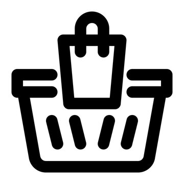 recommend clip art: shopping, tote bag, basket cart, cart, retail outline icon