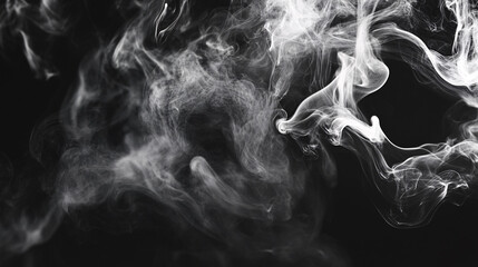 Abstract Smoke Swirls on Black Background