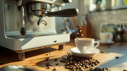 Coffee beans, flash brewing and relaxation.
