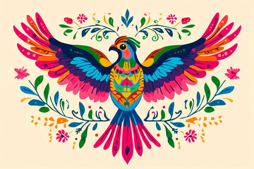 Fototapeta premium Mexican Otomi Embroidery Pattern