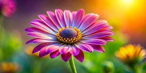 Obraz premium A close-up of a vibrant daisy flower in bloom, spring, nature, floral, petal, garden, vibrant, blooming, yellow, white, close-up
