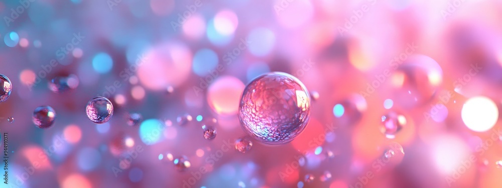 Poster Abstract bokeh background in 3D cartoon rendering