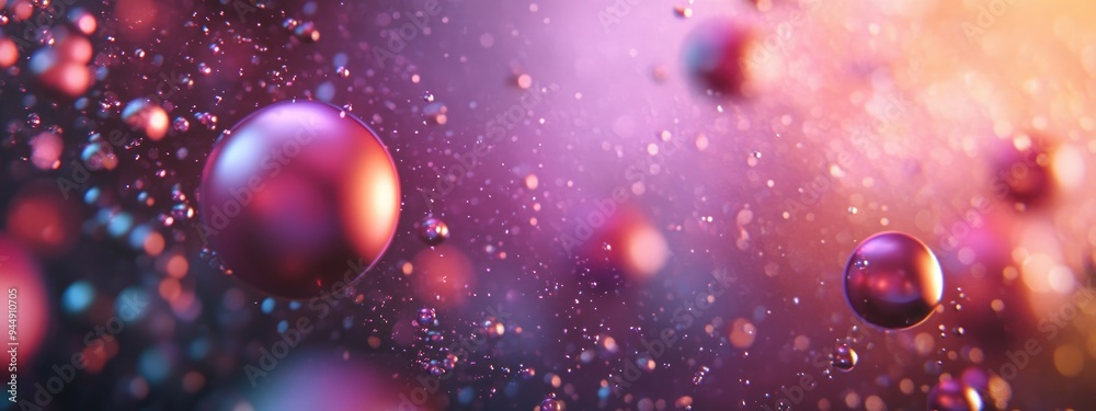 Poster Abstract bokeh background in 3D cartoon rendering