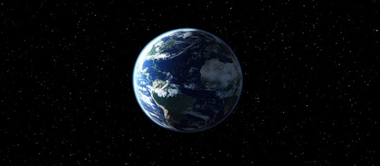 Obraz premium Nighttime view of planet Earth in 3D cartoon rendering from space