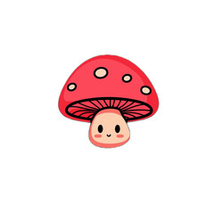cartoon style mushroom isolated on transparent background 