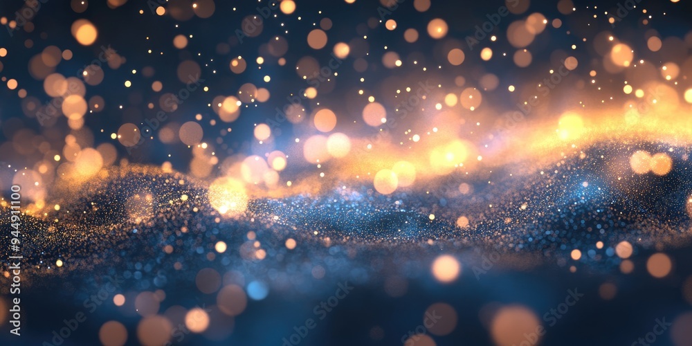 Fototapete Abstract light bokeh background featuring defocused light dots in a 3D cartoon rendering