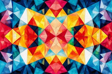 Obraz premium Abstract Geometric Pattern with Vibrant Colors created with Generative AI