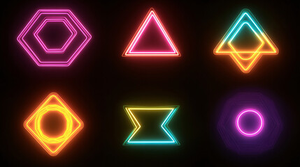 Neon Shapes Abstract Background