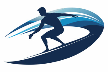 surfing in the beach vector silhouette illustration 