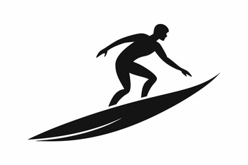 surfing in the beach vector silhouette illustration 