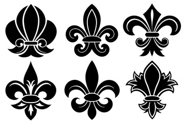Fleur de lis set. Fleur de lis - Decorative icons vector design illustration template © bizboxdesigner