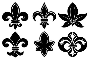 Fleur de lis set. Fleur de lis - Decorative icons vector design illustration template © bizboxdesigner
