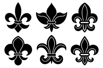 Fleur de lis set. Fleur de lis - Decorative icons vector design illustration template © bizboxdesigner