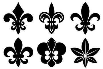 Fleur de lis set. Fleur de lis - Decorative icons vector design illustration template © bizboxdesigner