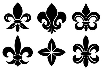 Fleur de lis set. Fleur de lis - Decorative icons vector design illustration template