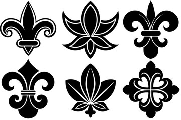 Fleur de lis set. Fleur de lis - Decorative icons vector design illustration template © bizboxdesigner