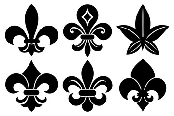 Fleur de lis set. Fleur de lis - Decorative icons vector design illustration template © bizboxdesigner