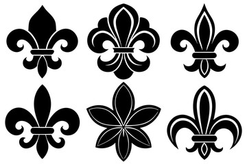 Fleur de lis set. Fleur de lis - Decorative icons vector design illustration template