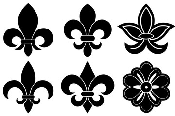Fleur de lis set. Fleur de lis - Decorative icons vector design illustration template © bizboxdesigner