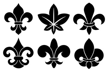 Fleur de lis set. Fleur de lis - Decorative icons vector design illustration template © bizboxdesigner