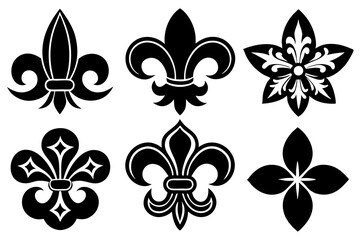 Fleur de lis set. Fleur de lis - Decorative icons vector design illustration template © bizboxdesigner