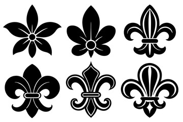 Fleur de lis set. Fleur de lis - Decorative icons vector design illustration template © bizboxdesigner