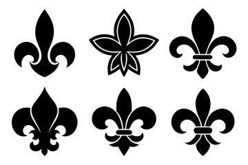 Fleur de lis set. Fleur de lis - Decorative icons vector design illustration template © bizboxdesigner