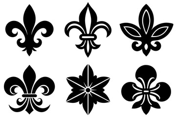 Fleur de lis set. Fleur de lis - Decorative icons vector design illustration template