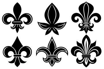 Fleur de lis set. Fleur de lis - Decorative icons vector design illustration template © bizboxdesigner