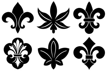 Fleur de lis set. Fleur de lis - Decorative icons vector design illustration template © bizboxdesigner