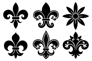 Fleur de lis set. Fleur de lis - Decorative icons vector design illustration template © bizboxdesigner