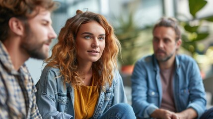 Obraz premium Empathy and Understanding: A team where colleagues support one another with empathy and understanding, ensuring each other’s well-being during tough moments. 