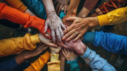 Obraz premium Celebrating Diversity: Colleagues who value and celebrate their diverse cultures, building a vibrant, inclusive atmosphere where unique perspectives thrive. 