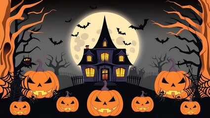 Halloween-Themed Spooky Night Background