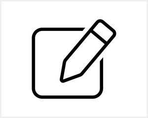 Document with pencil icon isolated. School symbol. Business icon. Checklist document. Vector stock illustration