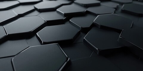 3D rendering of a black abstract geometric background suitable for advertising showcasing technology modern aesthetics sports gaming cosmetics luxury and display purposes Sci fi illustration for p