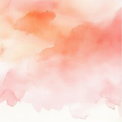 Obraz premium Soft watercolor texture featuring warm hues of coral and peach, ideal for backgrounds and artistic projects.