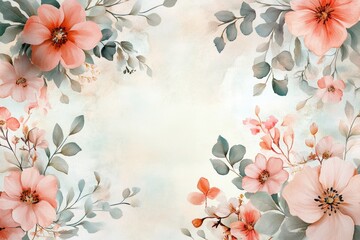 A beautiful floral background featuring soft pastels and delicate blooms, perfect for invitations, cards, or web design.