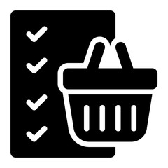 checklist, check list, list, shopping, shopping checklist solid or glyph icon