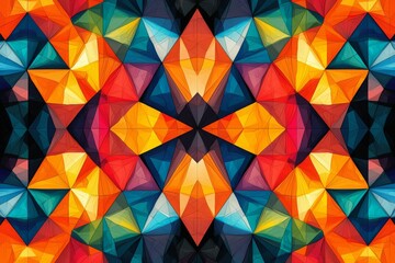 Obraz premium Abstract Geometric Pattern with Vibrant Colors created with Generative AI