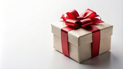 Holiday present box on an isolated white background, gift, box, present, Christmas, holiday, celebration, festive