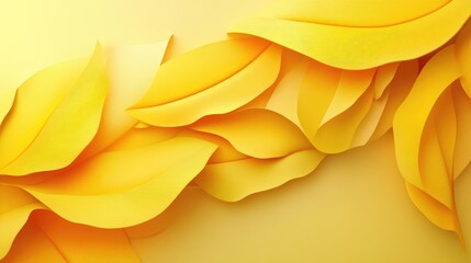 Obraz premium Curved Yellow Leafy Abstract Design