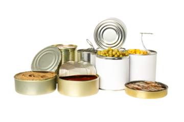 PNG, canned fish, isolated on white background.
