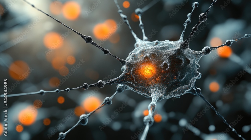 Poster abstract representation of a neural network structure