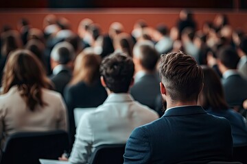 Obraz premium Group of people having business seminar , ai