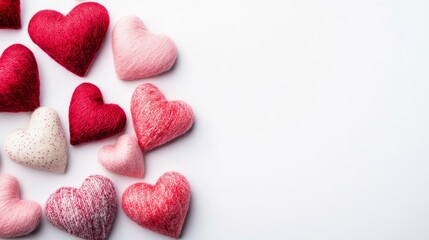 Obraz premium Red and pink hearts isolated on white background.