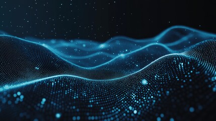 Abstract digital technology background featuring interconnected dots and lines representing big data in a 3D rendering