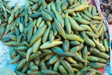 Green pointed gourd, Potol, parwal at market for sale