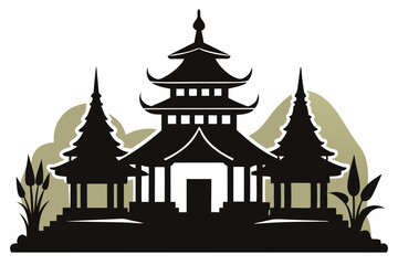 Fototapeta premium silhouette of a church vector illustration 